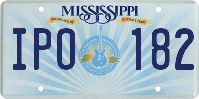 MS license plate IPO182