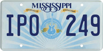 MS license plate IPO249