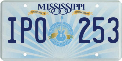MS license plate IPO253