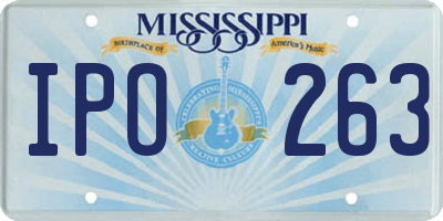 MS license plate IPO263