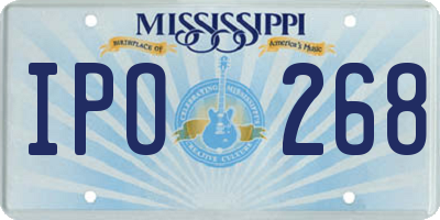 MS license plate IPO268