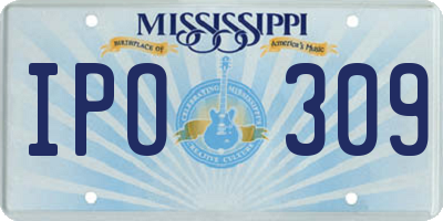 MS license plate IPO309