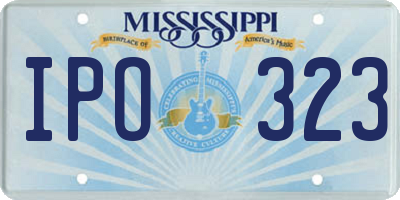 MS license plate IPO323