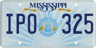 MS license plate IPO325