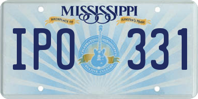 MS license plate IPO331