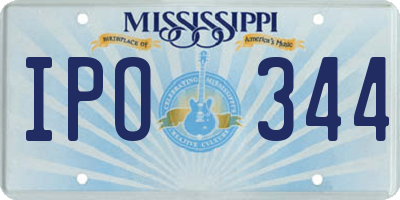 MS license plate IPO344