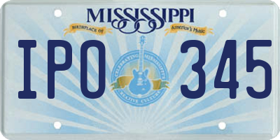 MS license plate IPO345