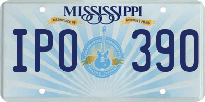 MS license plate IPO390
