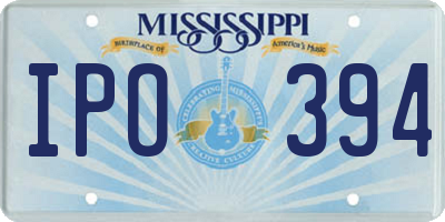 MS license plate IPO394