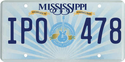 MS license plate IPO478