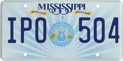 MS license plate IPO504