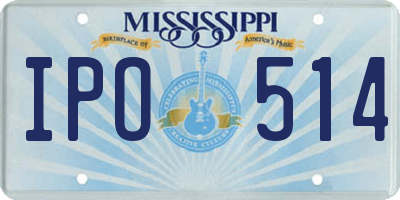 MS license plate IPO514