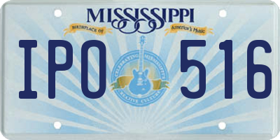 MS license plate IPO516