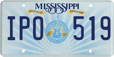 MS license plate IPO519