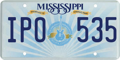 MS license plate IPO535