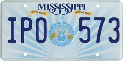 MS license plate IPO573