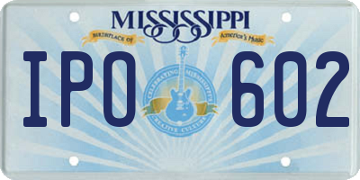 MS license plate IPO602