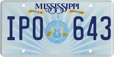 MS license plate IPO643