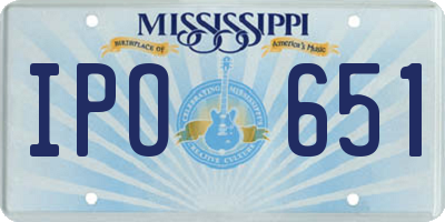 MS license plate IPO651