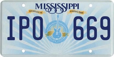 MS license plate IPO669
