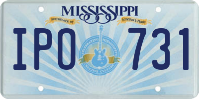 MS license plate IPO731
