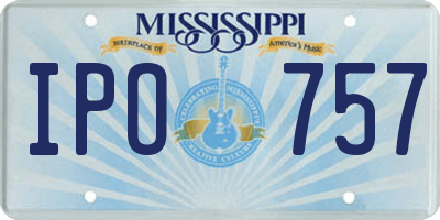 MS license plate IPO757