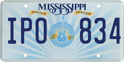 MS license plate IPO834