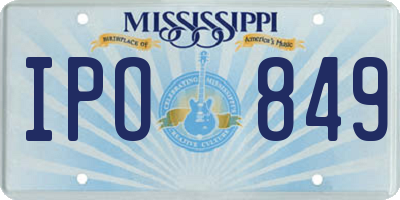 MS license plate IPO849