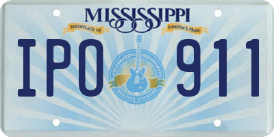 MS license plate IPO911