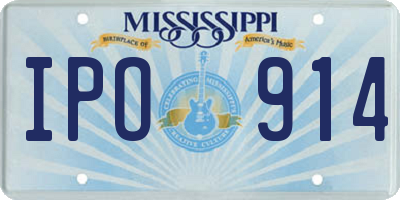 MS license plate IPO914