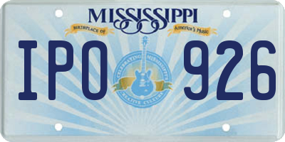 MS license plate IPO926