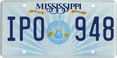 MS license plate IPO948