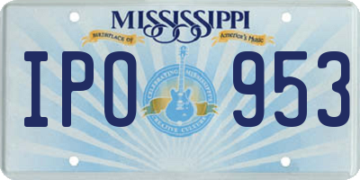 MS license plate IPO953