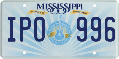 MS license plate IPO996