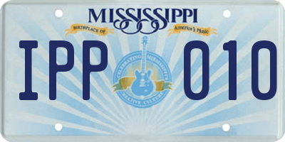MS license plate IPP010