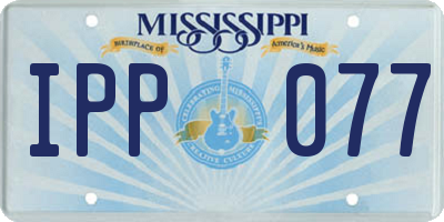 MS license plate IPP077