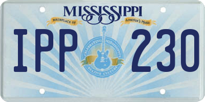 MS license plate IPP230