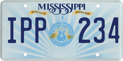 MS license plate IPP234