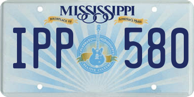 MS license plate IPP580