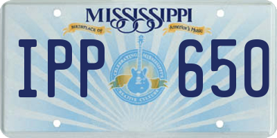 MS license plate IPP650