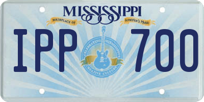 MS license plate IPP700