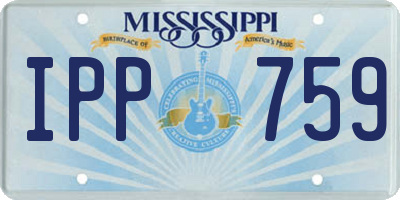 MS license plate IPP759