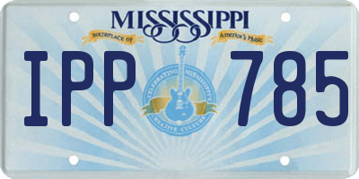 MS license plate IPP785