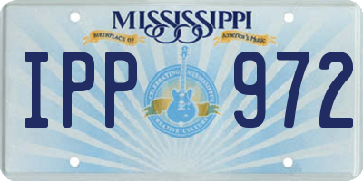 MS license plate IPP972
