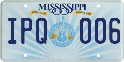 MS license plate IPQ006
