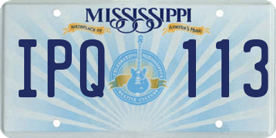 MS license plate IPQ113