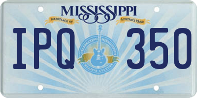 MS license plate IPQ350