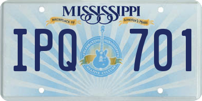 MS license plate IPQ701