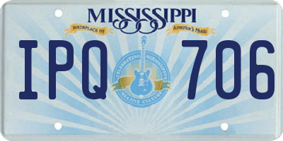MS license plate IPQ706