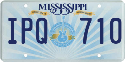 MS license plate IPQ710